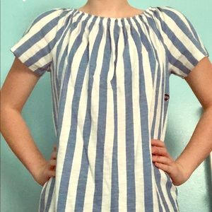 An Abercrombie Kids Blue and White Stripped Blouse